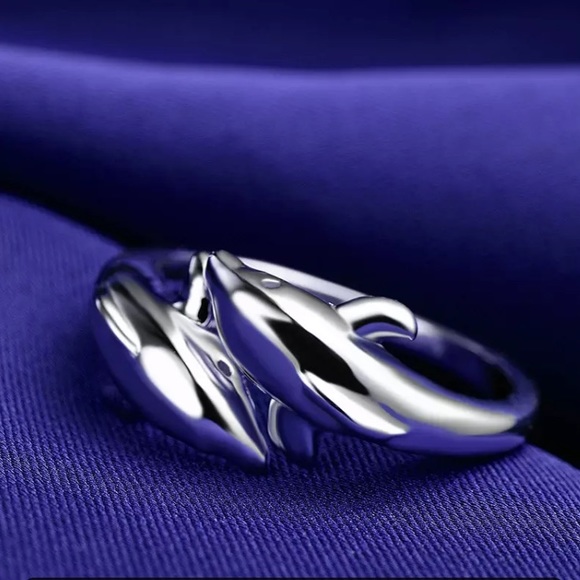 “Go With the Flow”Silver Dolphin Ocean/Surfer Ring - Picture 5 of 9